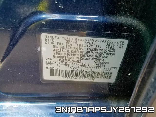 3N1AB7AP5JY267292 фото 2