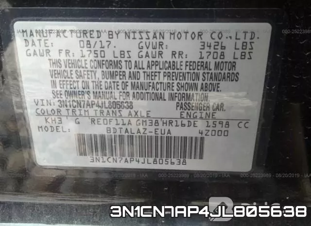 3N1CN7AP4JL805638 фото 10