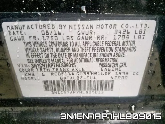 3N1CN7AP7HL809015 фото 2