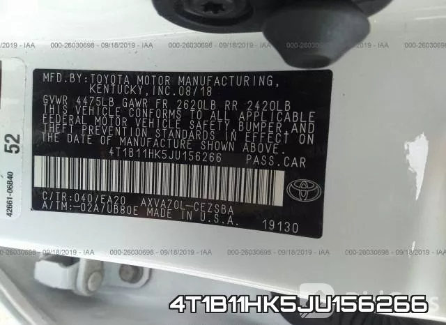 4T1B11HK5JU156266 фото 10