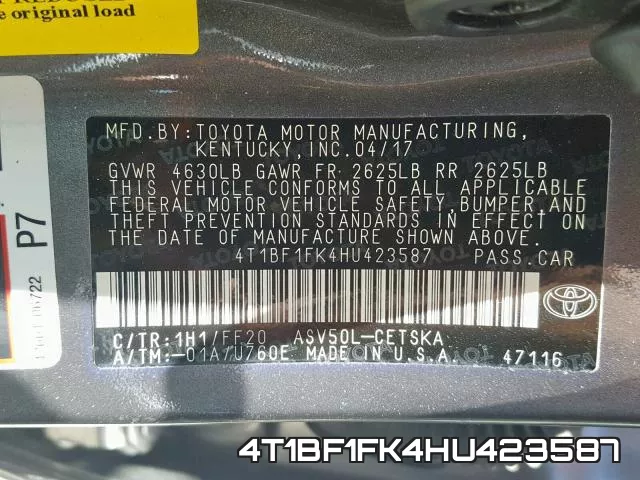 4T1BF1FK4HU423587 фото 2