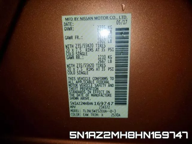 5N1AZ2MH8HN169747 фото 2