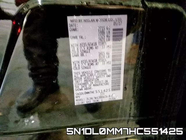 5N1DL0MM7HC551425 фото 2