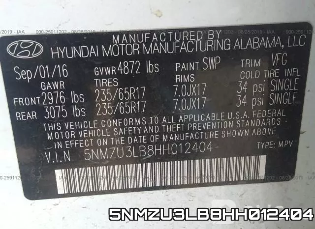 5NMZU3LB8HH012404 фото 10