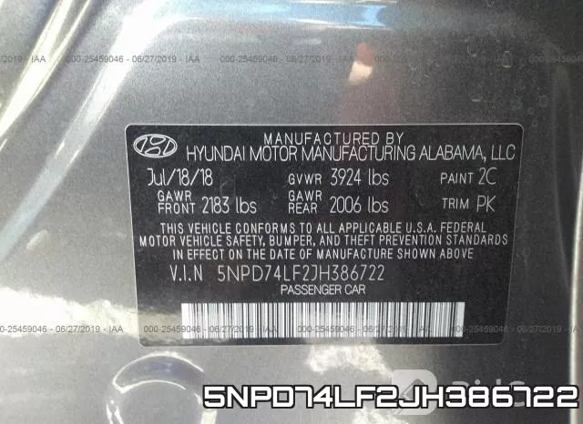 5NPD74LF2JH386722 фото 10