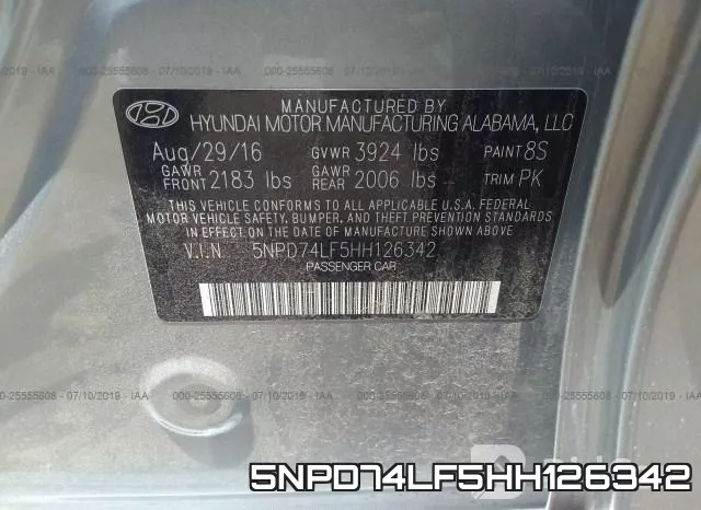 5NPD74LF5HH126342 фото 10