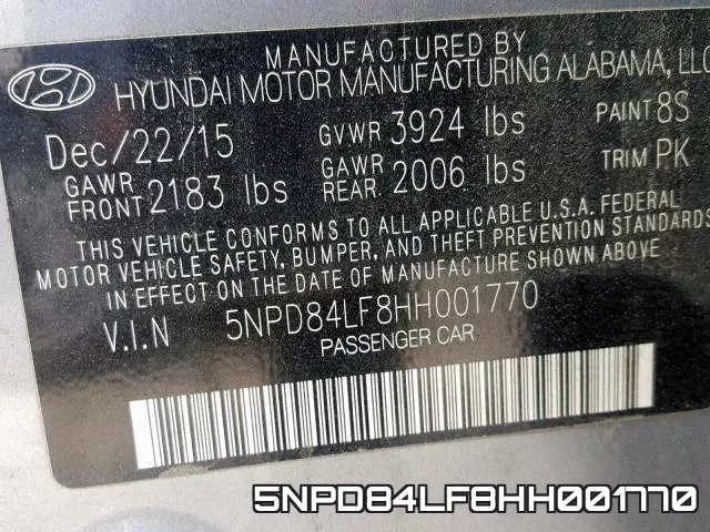 5NPD84LF8HH001770 фото 2