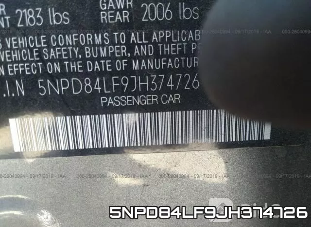 5NPD84LF9JH374726 фото 10