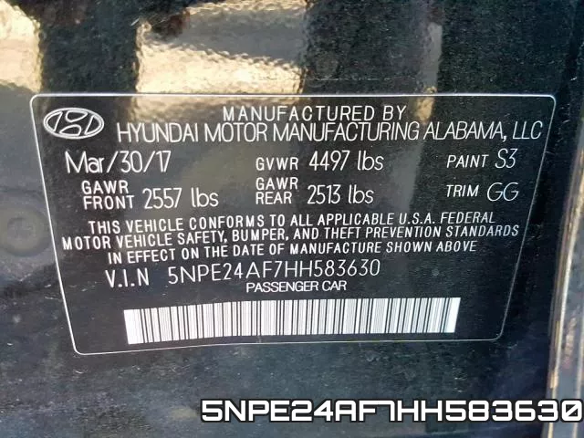 5NPE24AF7HH583630 фото 2