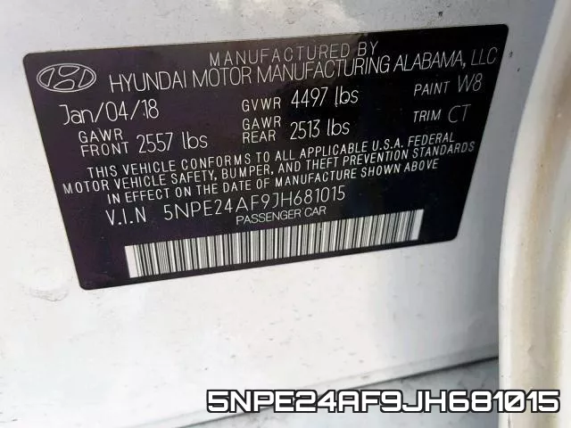 5NPE24AF9JH681015 фото 2