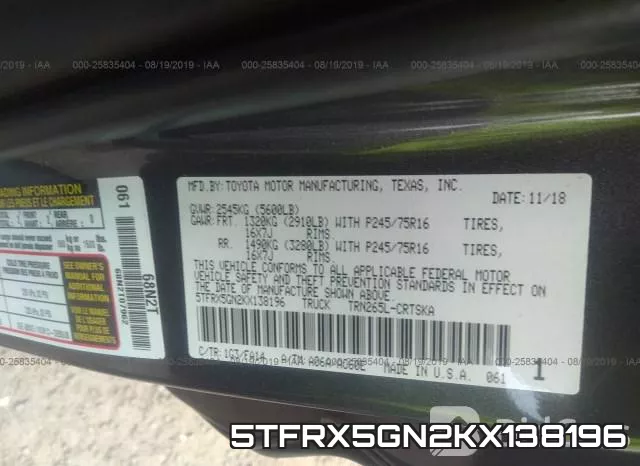 5TFRX5GN2KX138196 фото 10
