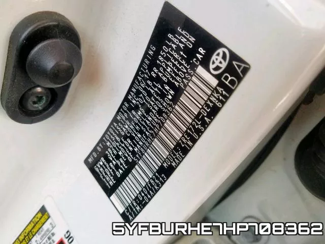 5YFBURHE7HP708362 фото 2