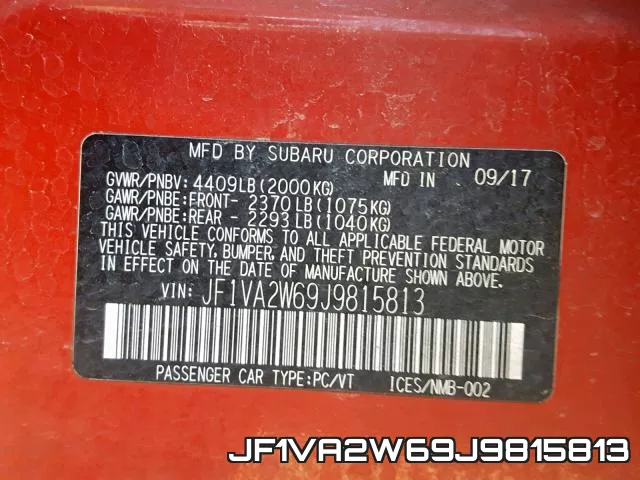 JF1VA2W69J9815813 фото 2