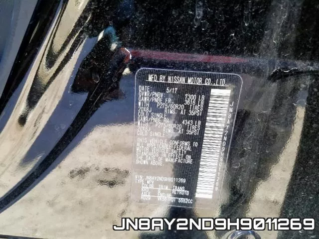 JN8AY2ND9H9011269 фото 2
