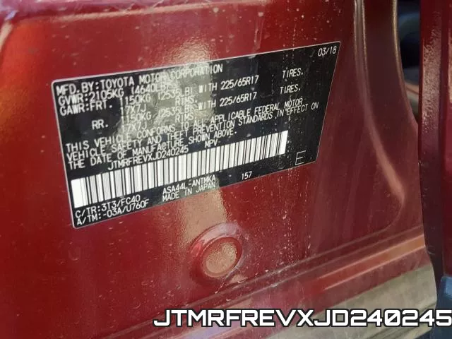 JTMRFREVXJD240245 фото 2