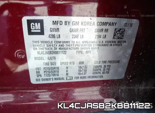 KL4CJASB2KB811122 фото 10