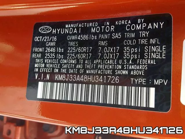 KM8J33A48HU341726 фото 2