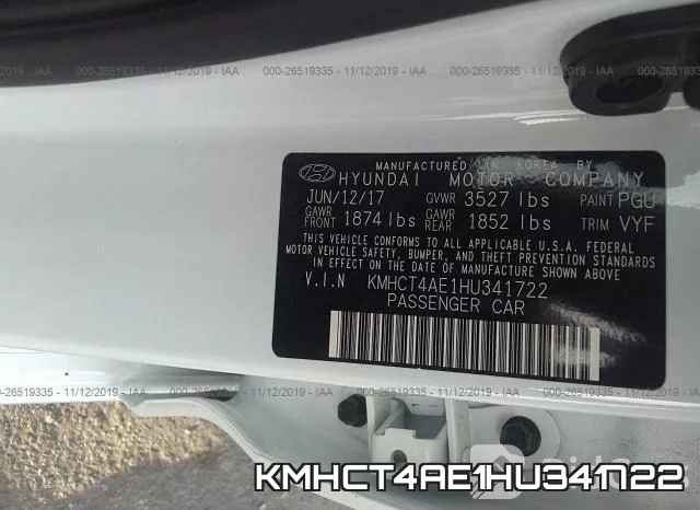 KMHCT4AE1HU341722 фото 10