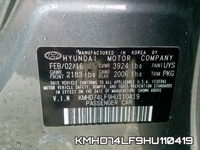 KMHD74LF9HU110419 фото 2
