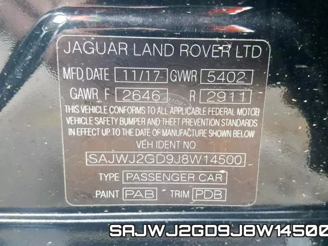 SAJWJ2GD9J8W14500 фото 2