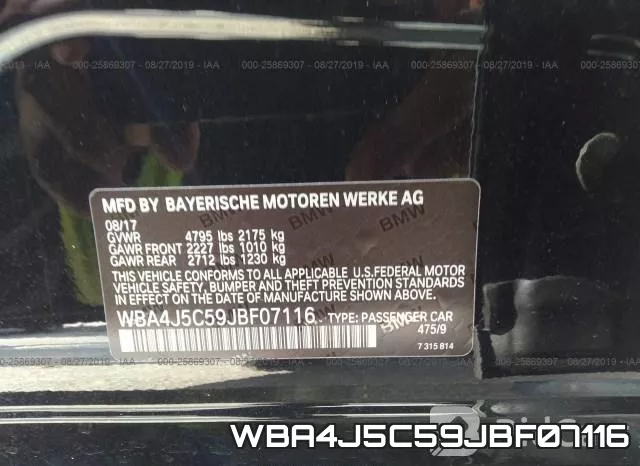 WBA4J5C59JBF07116 фото 10