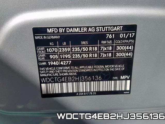 WDCTG4EB2HJ356136 фото 2