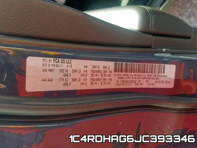 1C4RDHAG6JC393346 фото 2