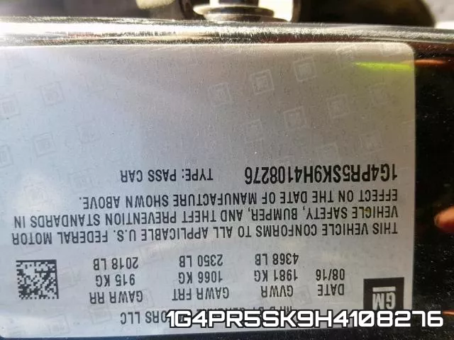 1G4PR5SK9H4108276 фото 2