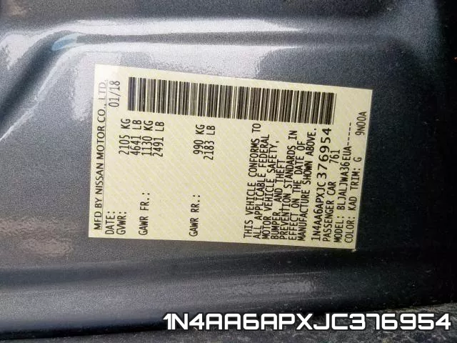 1N4AA6APXJC376954 фото 2