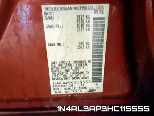 1N4AL3AP3HC115555 фото 2