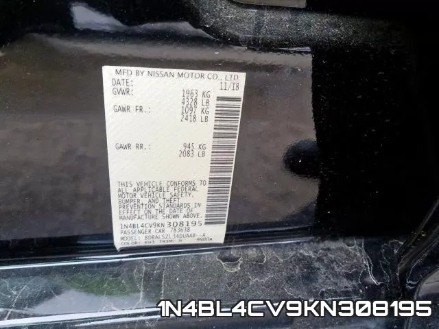 1N4BL4CV9KN308195 фото 2