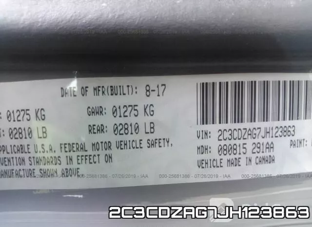 2C3CDZAG7JH123863 фото 10
