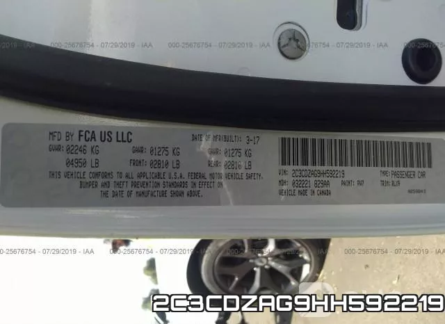 2C3CDZAG9HH592219 фото 10