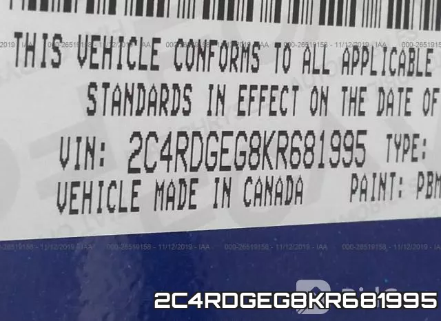 2C4RDGEG8KR681995 фото 10