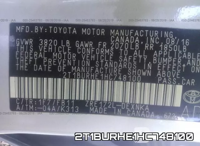 2T1BURHE1HC748100 фото 10