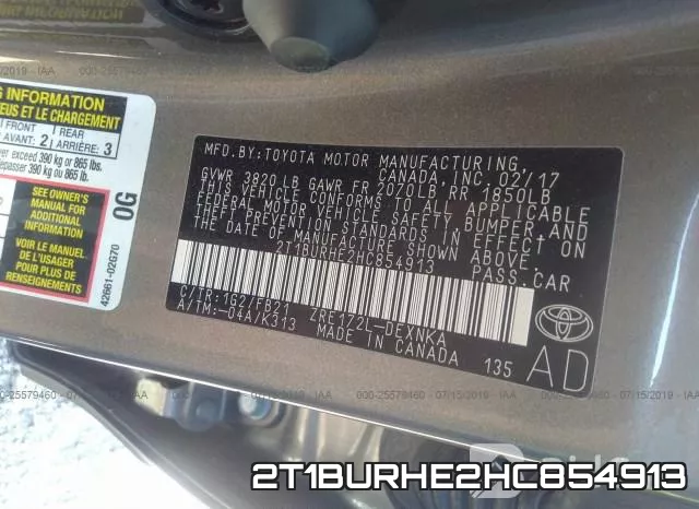 2T1BURHE2HC854913 фото 10