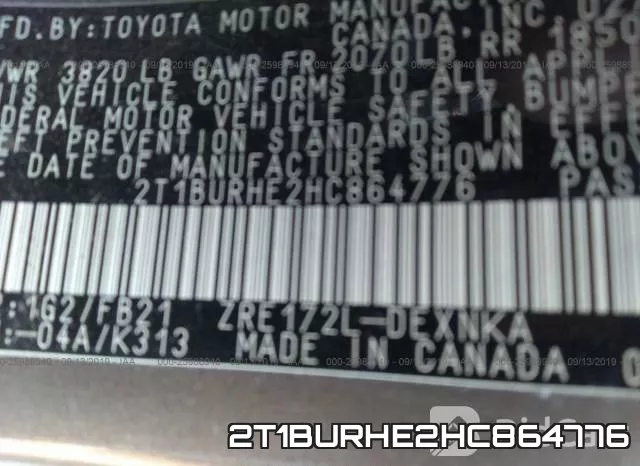 2T1BURHE2HC864776 фото 10