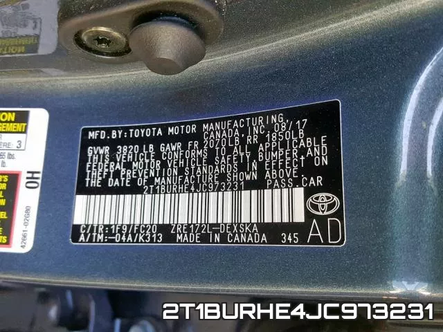 2T1BURHE4JC973231 фото 2