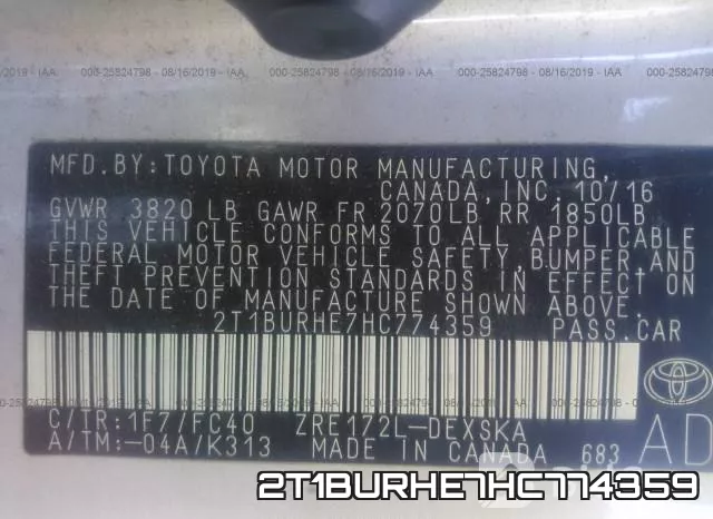 2T1BURHE7HC774359 фото 10