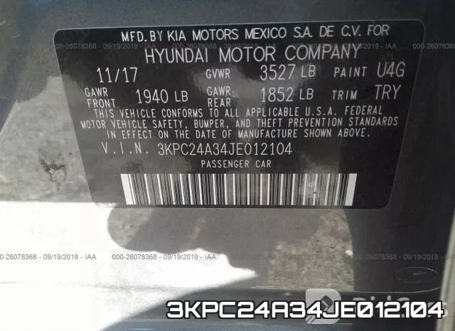 3KPC24A34JE012104 фото 10