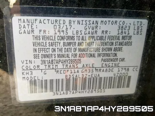 3N1AB7AP4HY289505 фото 2