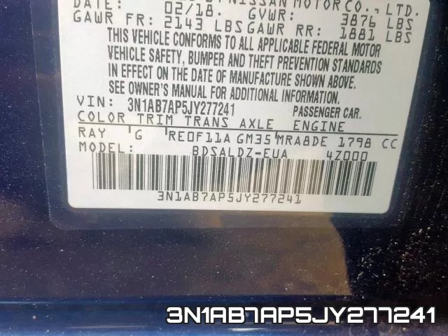 3N1AB7AP5JY277241 фото 2