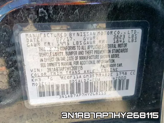 3N1AB7AP7HY268115 фото 2
