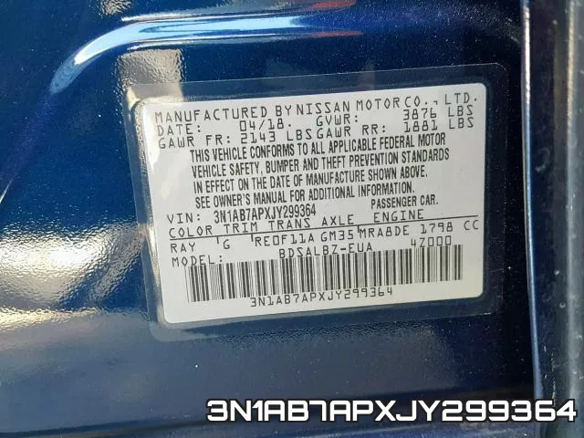 3N1AB7APXJY299364 фото 2