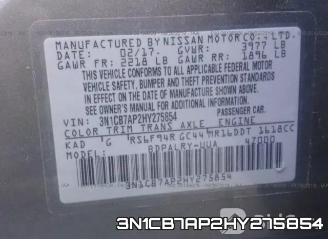 3N1CB7AP2HY275854 фото 10