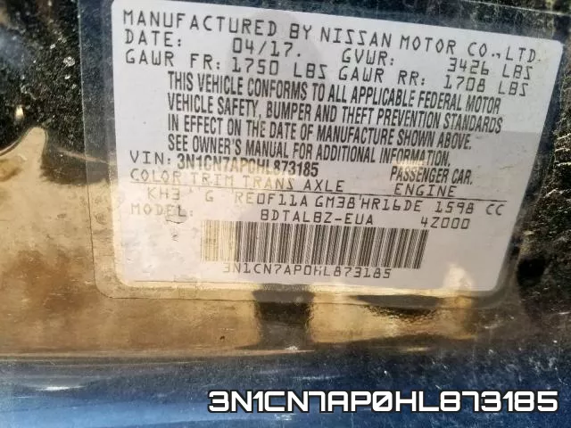 3N1CN7AP0HL873185 фото 2