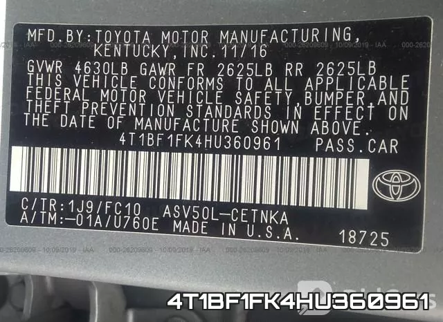 4T1BF1FK4HU360961 фото 10
