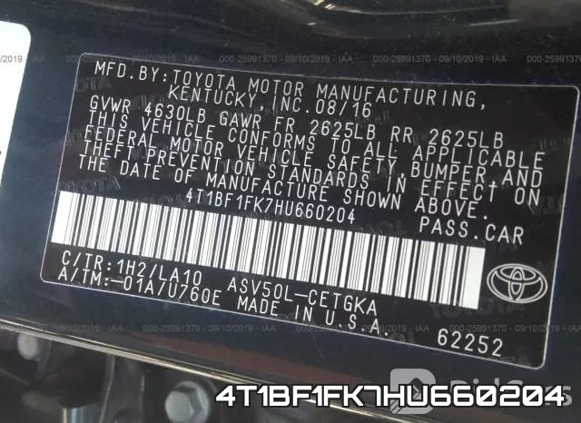 4T1BF1FK7HU660204 фото 10