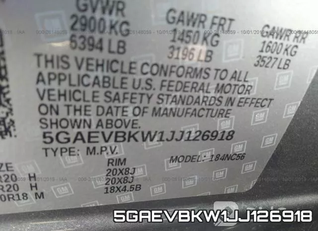 5GAEVBKW1JJ126918 фото 10
