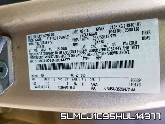 5LMCJ1C95HUL14377 фото 2